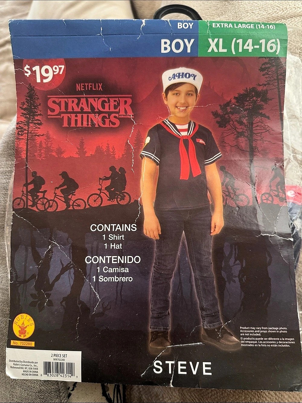 Stranger Things Steve costume set Boys XL (14-16) NWT Costume Set